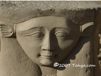 Face of the Goddess Hathor from Temple site at Dendera